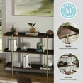 thumbnail image 4 of Martha Stewart Emmett 3 Shelf 35"H Storage Display Unit Bookcase with Polished Brass Metal Frame in Walnut Wood Grain Finish, 4 of 14