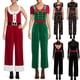 thumbnail image 2 of Mono navideño para mujer, peto informal sin mangas con estampado 3D, pantalones holgados, disfraz de fiesta, pantalones de pierna ancha para mujer, 2 of 4