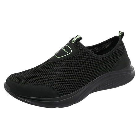 NOLDARES Men s Knitted Breathable Walking Athletic Shoes Slip on Sneakers Casual Loafers Casual Mesh-Comfortable Workout Sneakers(Green 10)