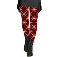 thumbnail image 3 of Christmas Fall Polyester Ankle-Length Spandex Leggings for Women Pink Snowflake Women's Day Autumn And Winter Artistic Splash Printed Soft Stretchy Pants XXL, 3 of 6
