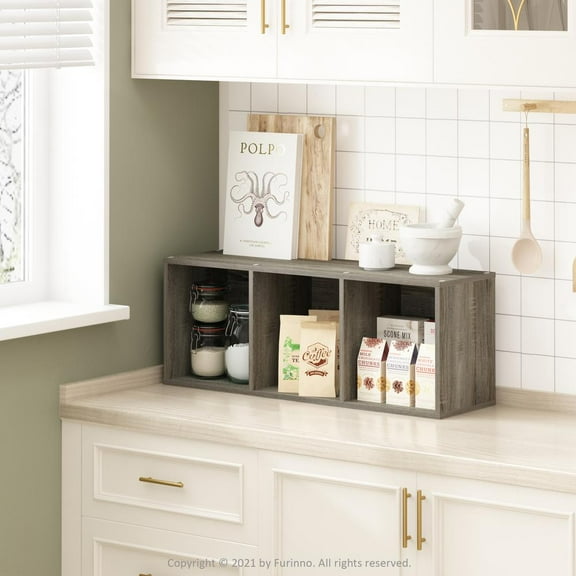 Furinno Pasir 3-Tier No Tool Assembly Open Shelf Bookcase, French Oak