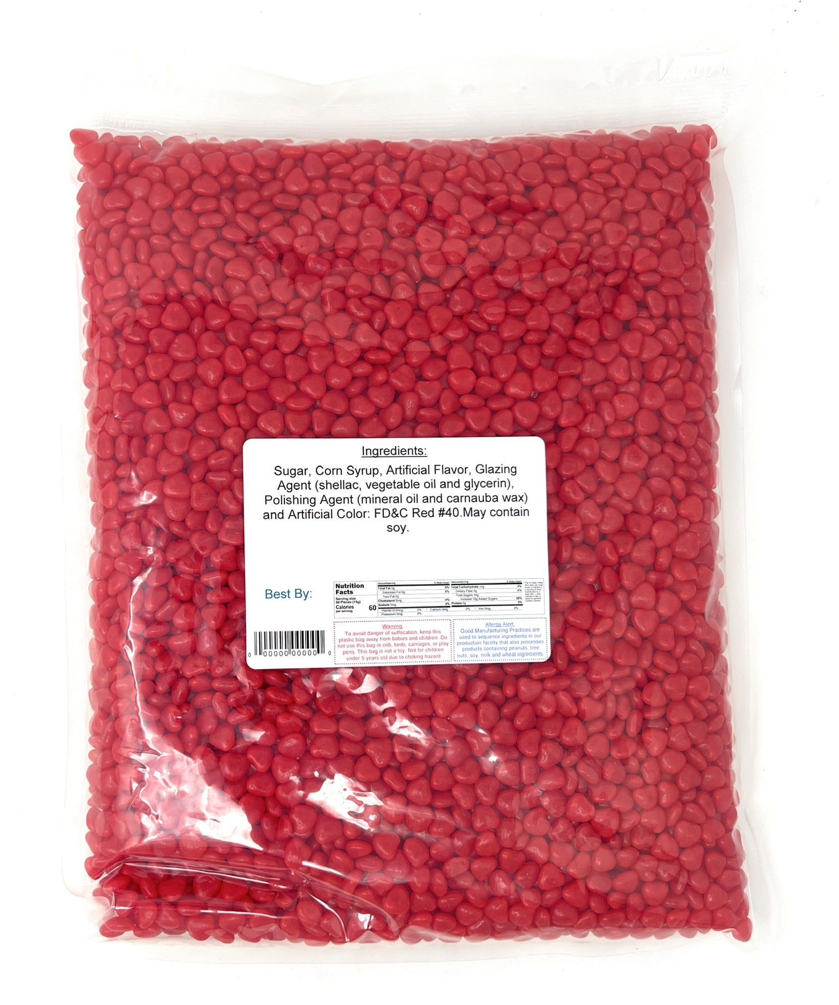YANKEETRADERS Cinnamon Red Hot Hearts Candy, 4 Pound Bulk