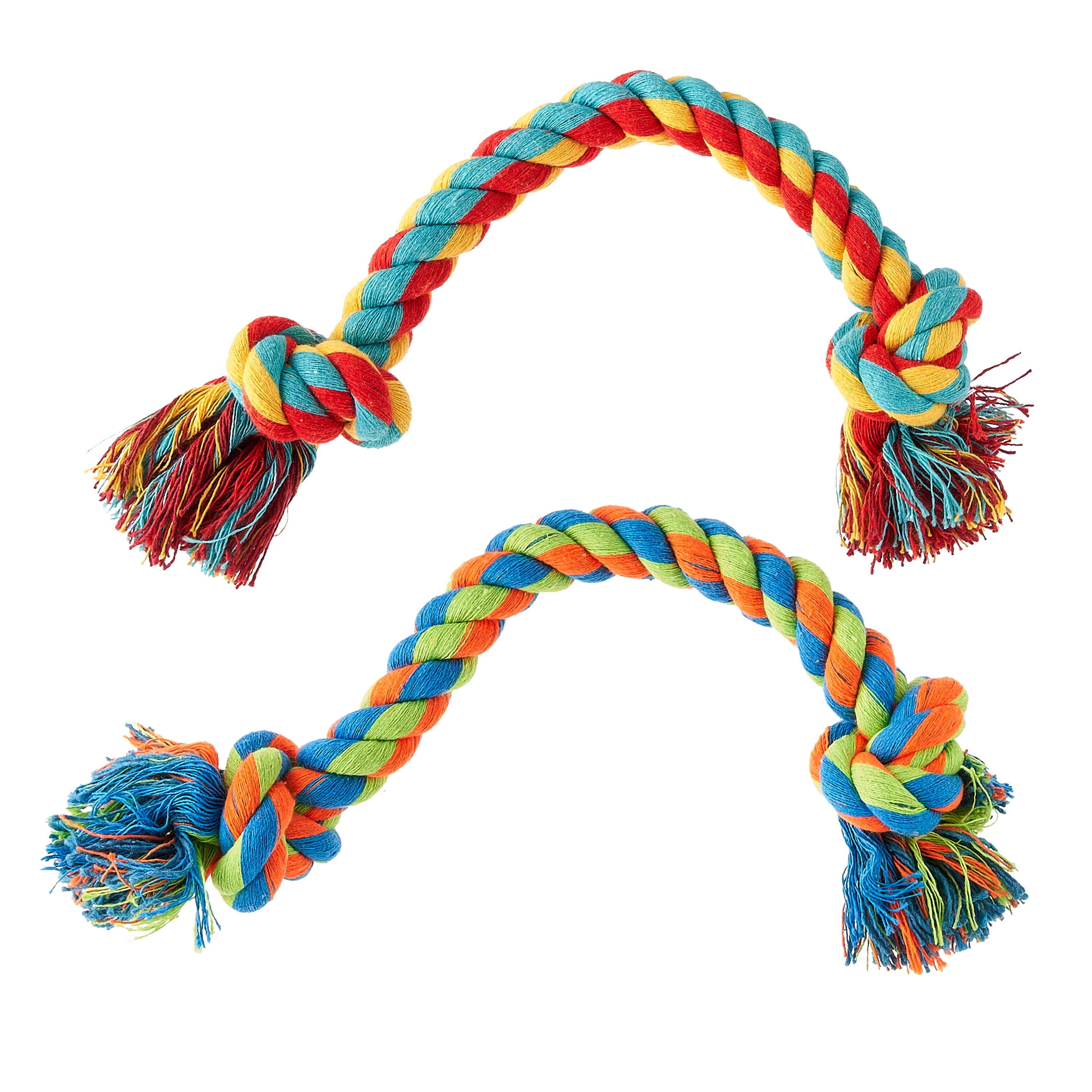 Vibrant Life Tug Buddy Rope Chew Dog Toy, Knotted Braid Rope, Multi-Colored, Chew Level 1 for Light Chewing, Assorted