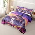 thumbnail image 3 of Homewish Dreamy Castle Quilt King for Girls, Rainbow Stars Floral King Coverlet Set, 3 Pieces 1 Bedspread and 2 Pillowcases, 3 of 7