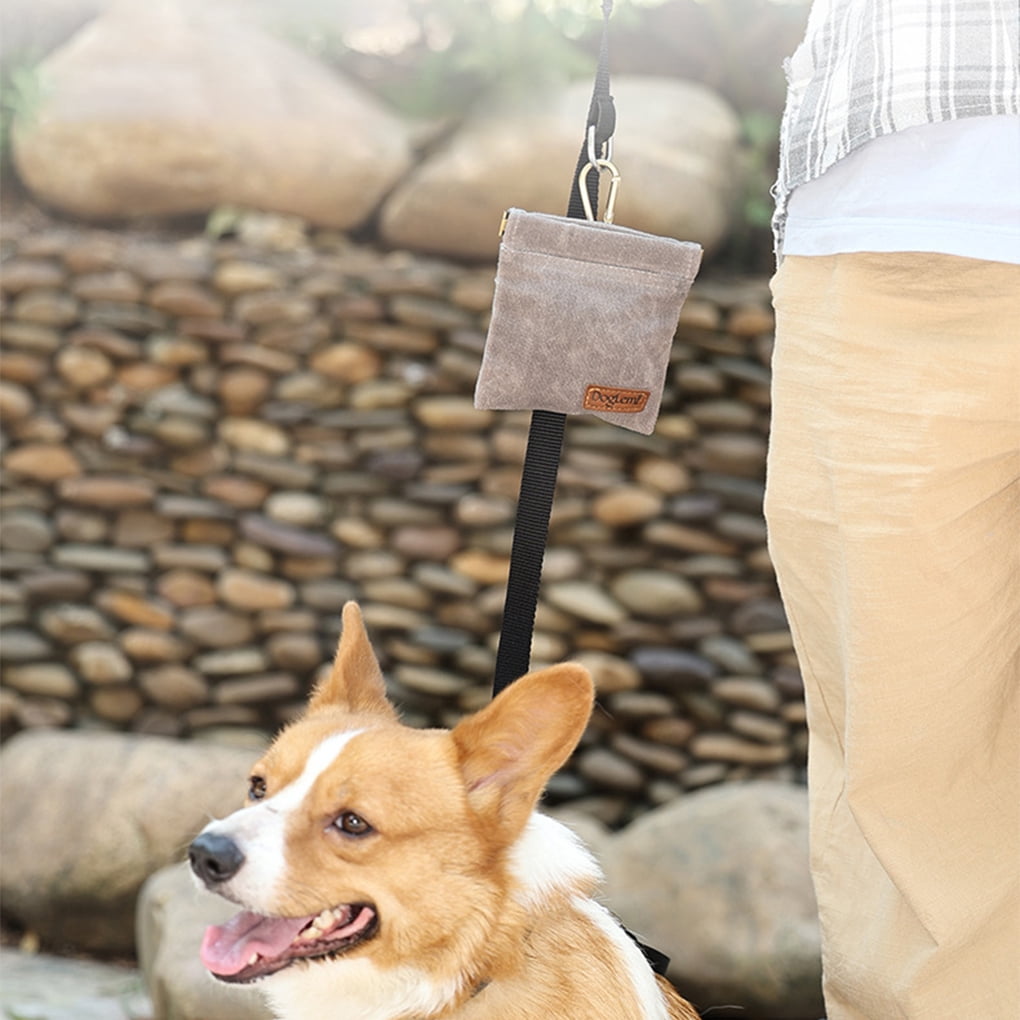 Langgg 2pcs/set Non-toxic Cotton Made Dog Treat Bag For Training And Dog Walking Waterproof Coating