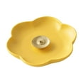 thumbnail image 3 of Quemador de incienso de flores, soporte para varillas de incienso, regalo de inauguración de la casa, incensario de cerámica para oficina, soporte de Amarillo, 3 of 8