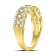 thumbnail image 4 of Diamond Princess 10kt Yellow Gold Womens Round Diamond Triple Row Vintage-inspired Band Ring 1/3 Cttw, 4 of 4
