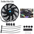 thumbnail image 3 of 12V 80W 10 inches Push/Pull Electric Radiator Intercooler Slim Fan Engine Cooling Kit, 3 of 6