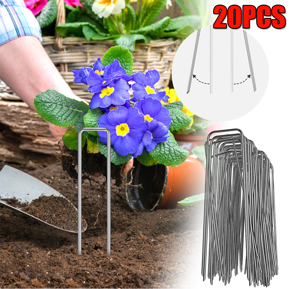 Elbourn Garden Stakes, UShape Turf Staples Heavy Duty Galvanized Lawn