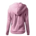 thumbnail image 4 of DuoJiaJ A European Style Zippered Hooded Pocket Solid Color Casual Jacket For Women Womens Puffer Coat Pink L, 4 of 5
