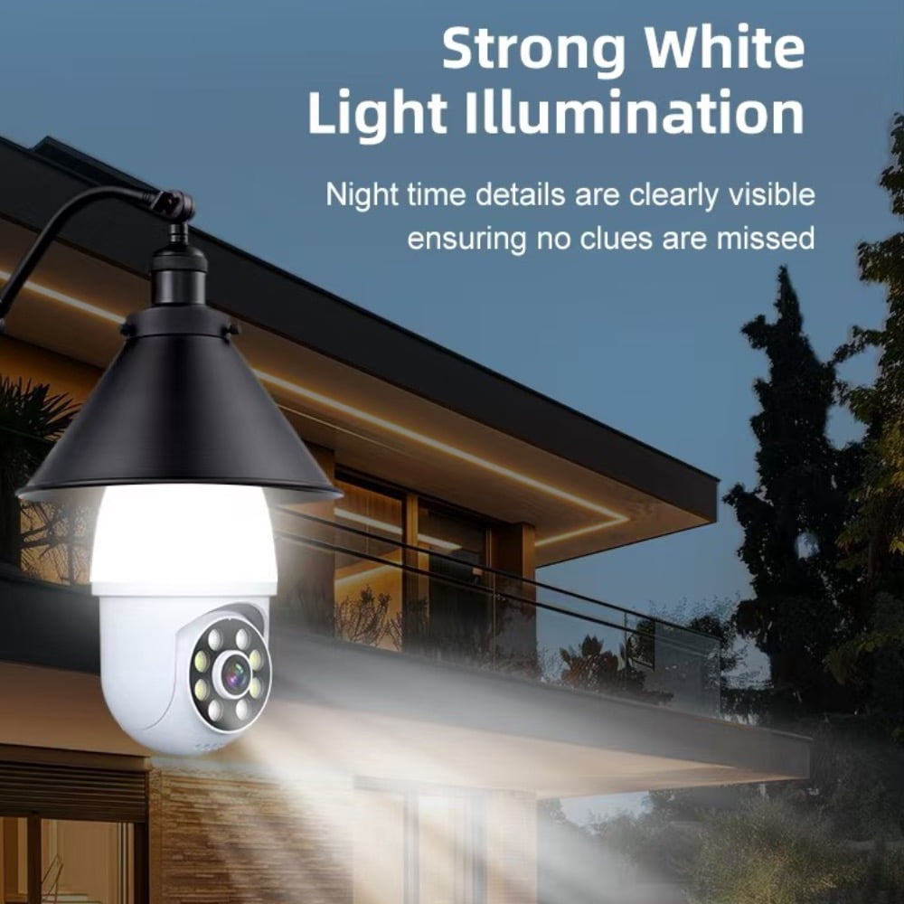 Light Bulb Security Camera with Flood Light 1080P 2.4GHz Wireless WiFi Light Socket Security Cameras, 355° Pan/Tilt  Human Motion Detection Alarm Colour Night Vision Works with Alexa