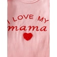 thumbnail image 6 of Bellafa Infant Baby Girl Valentines Jumpsuit My First Valentine's Day Onesie Romper Bodysuit 2-Pieces Newborn Spring Clothes,1-Pack, 6 of 9