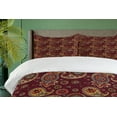 thumbnail image 4 of Ambesonne Paisley Duvet Cover Sets, Middle Eastern Tribual, 2-Queen, Burgundy and Dark Mustard, 4 of 7