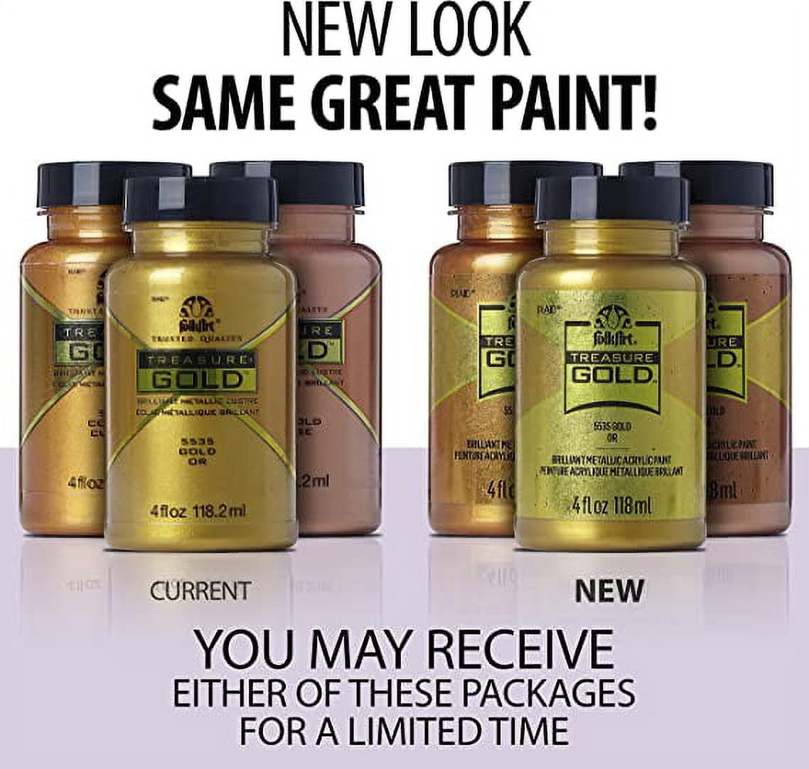Folkart Treasure Gold Paint, 4 fl oz, Green Gold
