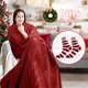 thumbnail image 5 of Medias Navideñas de Terciopelo Rojo para Invierno | Calcetines de Forro Polar Acolchado y Grueso para Mujer | Calcetines Suaves y Cálidos de Tela No Tejida para Dormir En Casa | Decoración Navideña p, 5 of 6