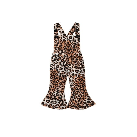 

ZIYIXIN Lovely Infant Baby Girls Romper Pants Leopard Print Sleeveless Backless Jumpsuits Overalls Black 2-3 Years