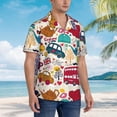 thumbnail image 3 of Fotbe London Symbols Camisa Hawaiana para Hombre Unisex – Camisa Casual de Verano con Botones de Manga Corta de Algodón y Lino,Large, 3 of 7