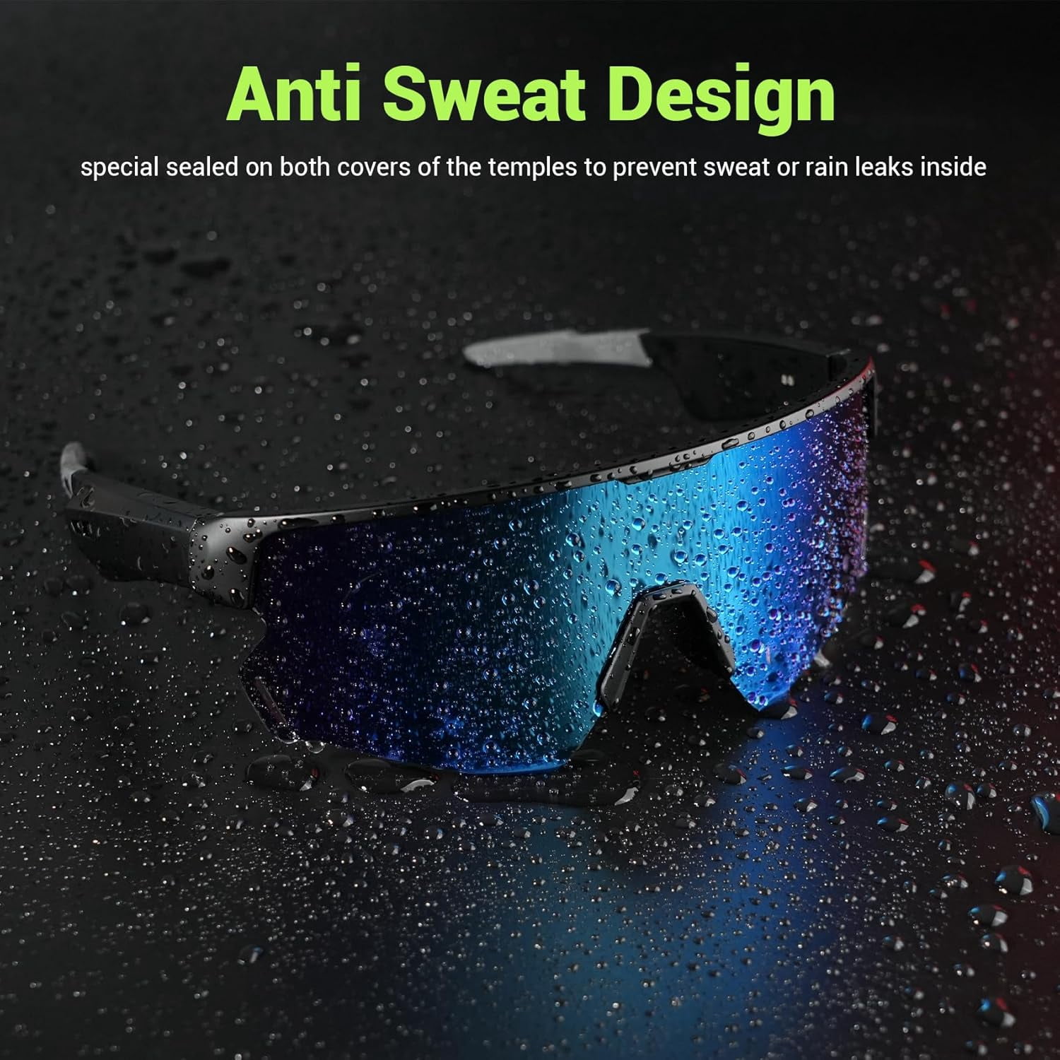 Blackview AI Smart Audio Sunglasses with Bluetooth: Polarized Sports Glasses for Men & Women, Built-in Speaker & Mic, Voice Control, UV400 Protection for Cycling Running Driving