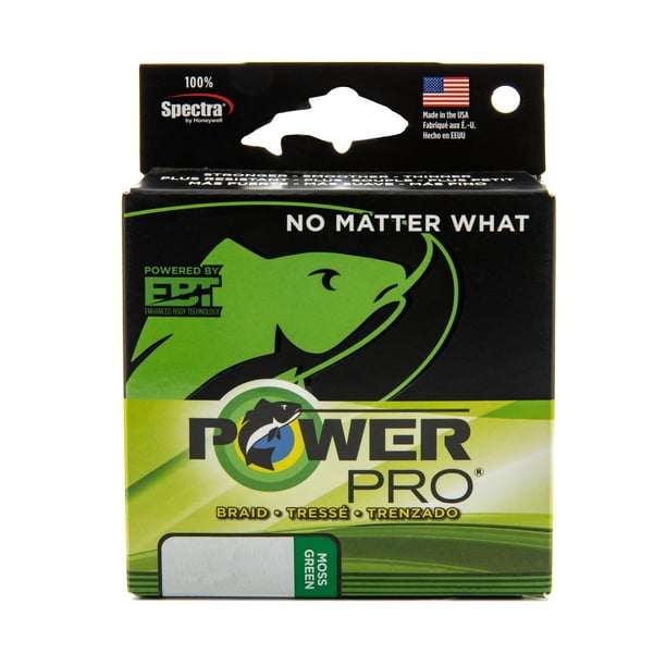 Braided Fishing Line from "PowerPro" brand, with pound test 30lb and length 150 yard