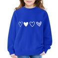 thumbnail image 5 of KAUOD Girls Heart Print Sweatshirts Ribbed Cuffs Cute Crew Neck Pullover Tops Clothes Teen Kids Long Sleeve Cotton Hoodies, 5 of 6