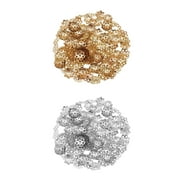 600Pcs Plated Filigree Flower Bead Caps 6mm/8mm for DIY Silk