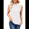 thumbnail image 2 of Suéter Sin Mangas para Mujer, Cuello Alto, Punto , Flecos, Corta, Estilo Bohemio, Moderno, Color , Talla L, 2 of 10
