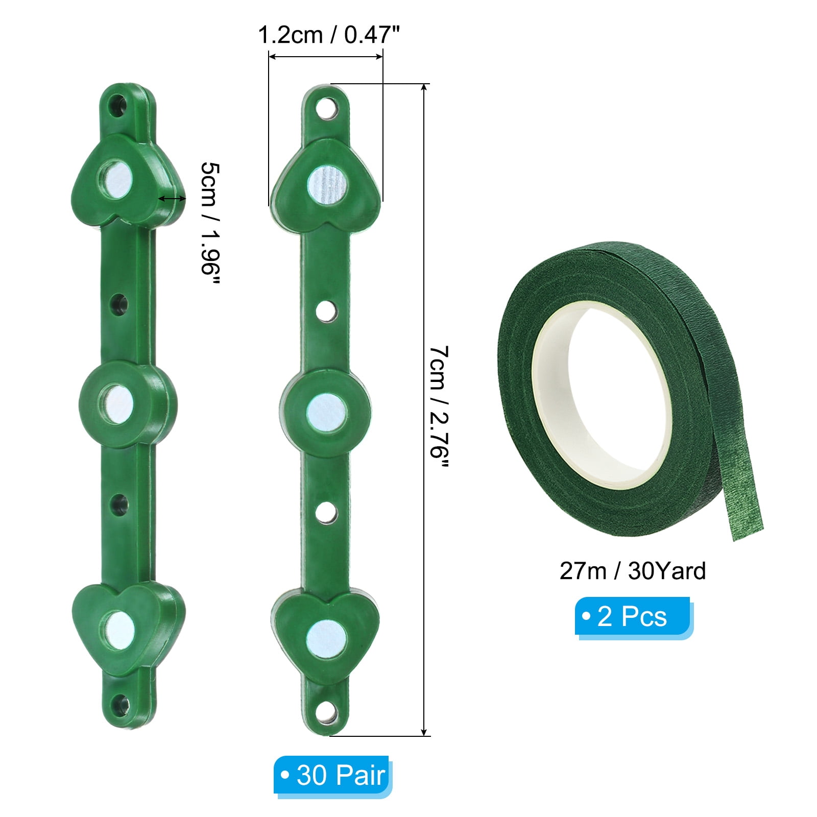 Uxcell Floral Boutonnieres Magnets Corsage Brooches with 2Pcs Floral Wrapping Tape, Green 30 Pairs