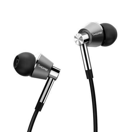UPC: 0190280100337 | 1MORE Triple Driver In-Ear Headphones (Earphones/Earbuds) with Apple iOS and Android Compatible Microphone and Remote (Silver)