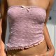 thumbnail image 1 of Top Sin Tirantes Señoras Cami Top Ombligo Expuesto Color sólido Fuera del hombro Estilo Y2k Traje de calle Ygjytge para Mujer Rosa T XXL, 1 of 6
