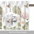 thumbnail image 6 of Spring Floral Kitchen Curtain Valances for Windows Farmhouse Short Curtains, Farmhouse Flower Summer Botanical White Rod Pocket Valance Curtain for Bedroom Cafe Living Room, 6 of 8