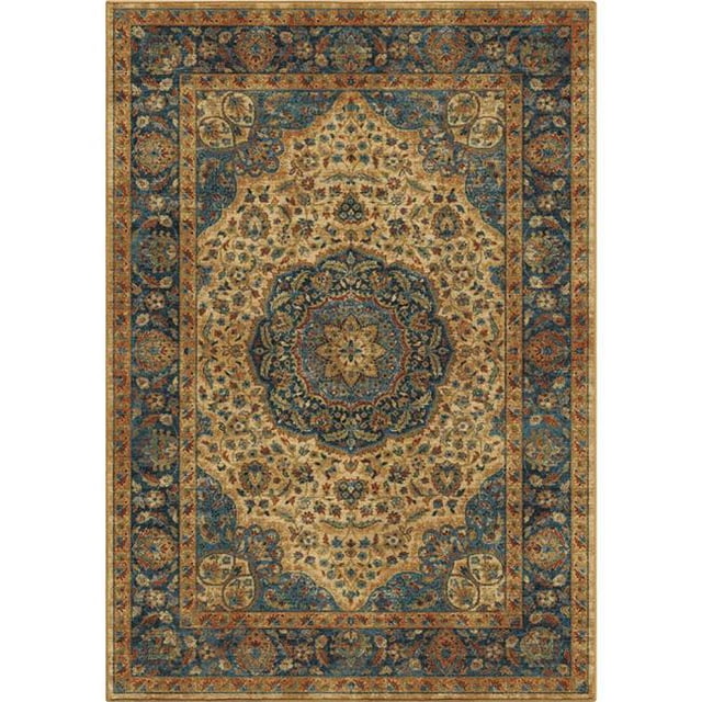 Tapis de Zone Traditionnel Rochester Bleu 5 Pi. 3 Po. x 7 Pi. 6 Po.
