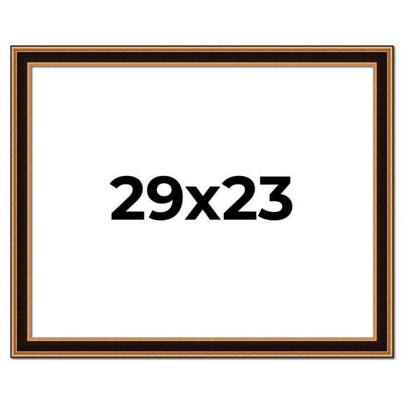 29x23 Frame Gold Brown Plein Air Vintage Solid Wood Picture Frame | 1.75 Inches Moulding Width |