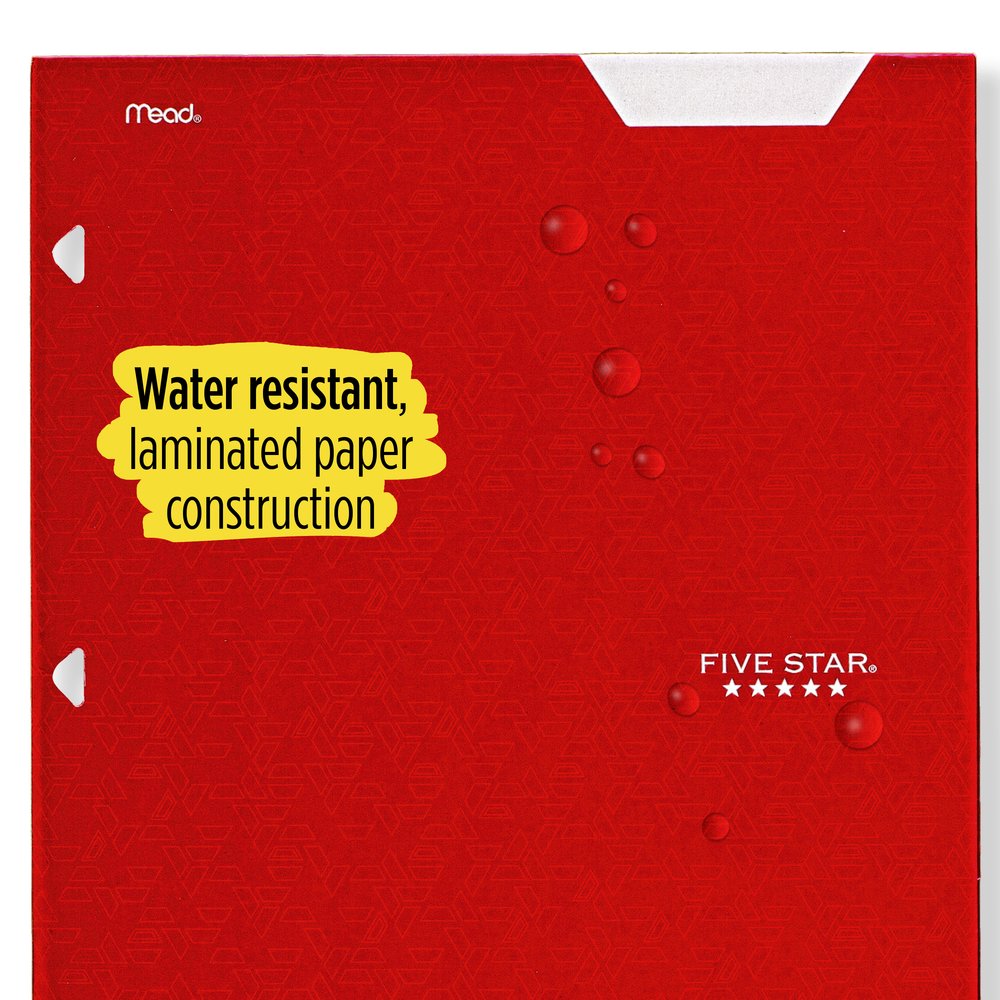 Five Star 4-Pocket Paper Folder, Fire Red (331060B-WMT22) - image 5 of 7