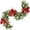 Lighted Cedar Garland, variant on Guvpev 9FT Christmas Garland with Lights, Lighted Norfolk Pine Garland for Mantel, Real Touch Artificial Green Christmas Garland with Large Velvet Bow for Indoor Outdoor Christmas Decor