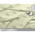 thumbnail image 2 of Soimoi Yellow polyester Crepe Fabric Leaves & Anemone Floral Decor Fabric Printed Yard 52 Inch Wide, 2 of 5