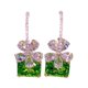 thumbnail image 2 of Pendientes para mujer, regalos para mujer, pendientes de cristal, pendientes verdes, aguja fresca, pendientes de circonita de verano, pendiente, 2 of 5