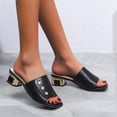 thumbnail image 5 of Zapatos de mujer de tacón medio, sandalias de mujer de tacón grueso a la moda y versátiles, ropa exterior, sandalias y zapatillas de boca de pez Wmkox8yii hj789, 5 of 5