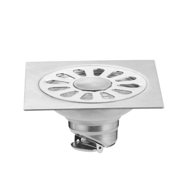 Desagüe de piso a prueba de olores, escurridor de ducha con inserto de azulejo de baño de cobre con tapa de filtro extraíble, antiobstrucción cuadrada para cocina, balcón, garaje