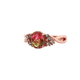 thumbnail image 3 of Oval Watermelon Tourmaline & Topaz Rose Gold Ring, Size 7 111, 3 of 9