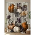thumbnail image 4 of Fsddascl Orange White Pumpkins Fall Shower Curtain Set - 48" x 72" Washable Bathtub Curtain with 12 Hooks, Thanksgiving Botanical Floral Waterproof Fabric Stall Shower Curtains for Bathroom/Bathtub, 4 of 6