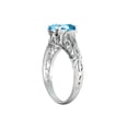 thumbnail image 4 of 2 CT Aquamarine Ring 14K White Gold Vintage Art Deco Filigree, 4 of 7