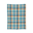 thumbnail image 7 of DouZhe Ultra-Soft Micro Fleece Lightweight Flannel Bed Blanket, Classic Orange Blue Plaid Print Cozy Warm Throw Blankets, 40"x30", 7 of 7