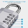 thumbnail image 2 of Combination Lock for Locker, 4 Digit Combo Lock for Gym, School, Fence, Toolbox, Gate (2 Pack, Sliver), 2 of 4