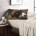 thumbnail image 6 of Naloa Football Loving Hamster Pillowcase, Throw Pillowcase, Wrinkle-Free, Stain-Resistant with Hidden Zipper for Bedroom Sofa-20"x30", 6 of 6
