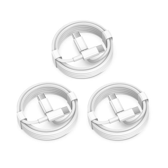 Cable de carga USB C a USB C FUPYWP de 6 pies y 60 W, paquete de 3 unidades para Apple