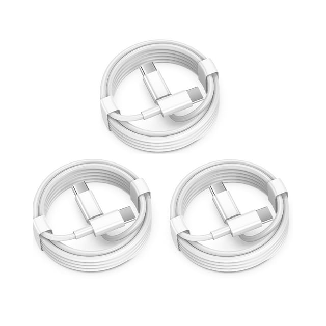 Cable de carga USB C a USB C FUPYWP de 6 pies y 60 W, paquete de 3 unidades para Apple