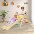 thumbnail image 2 of Costway 3-in-1 Triangular Climbing Toys Foldable & Height-adjustable Triangle Set Colorful, 2 of 9