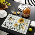 thumbnail image 3 of Sunflowers Farmhouse Placemats Set of 4, Sage Green Plaid Pastoral Rustic Placemats for Dining Table, Place Mats for Kitchen Tabletop, Waterproof Wipeable Dining Table Mats Set, 3 of 9