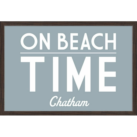 Chatham, Massachusetts - On Beach Time - Simply Said - Lantern Press Artwork (36x24 Giclee Art Print, Gallery Framed, Espresso Wood)