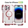 thumbnail image 2 of ShellTech for iPhone 14 Pro Max Case with Screen Protector Compatible,Military-Grade Drop TestedShockproof Slim Fit Magnetic Crystal Cover,Red, 2 of 9